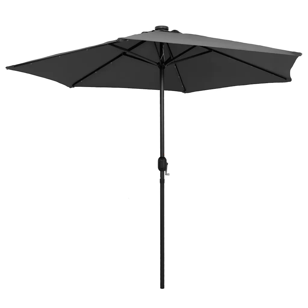 Ombrello | Parasolne con Luci a LED e Palo in Alluminio 270 cm Antracite