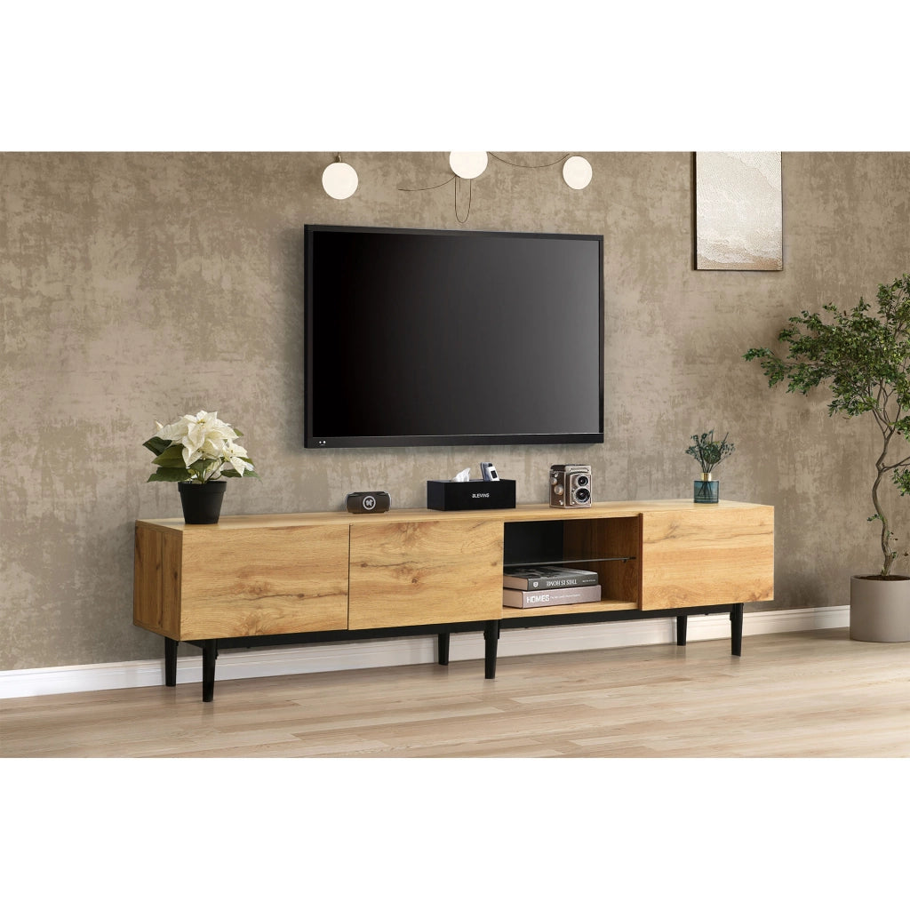 Mobile TV con LED ¨C MINIMAL ¨C Legno, 175x31x41 cm