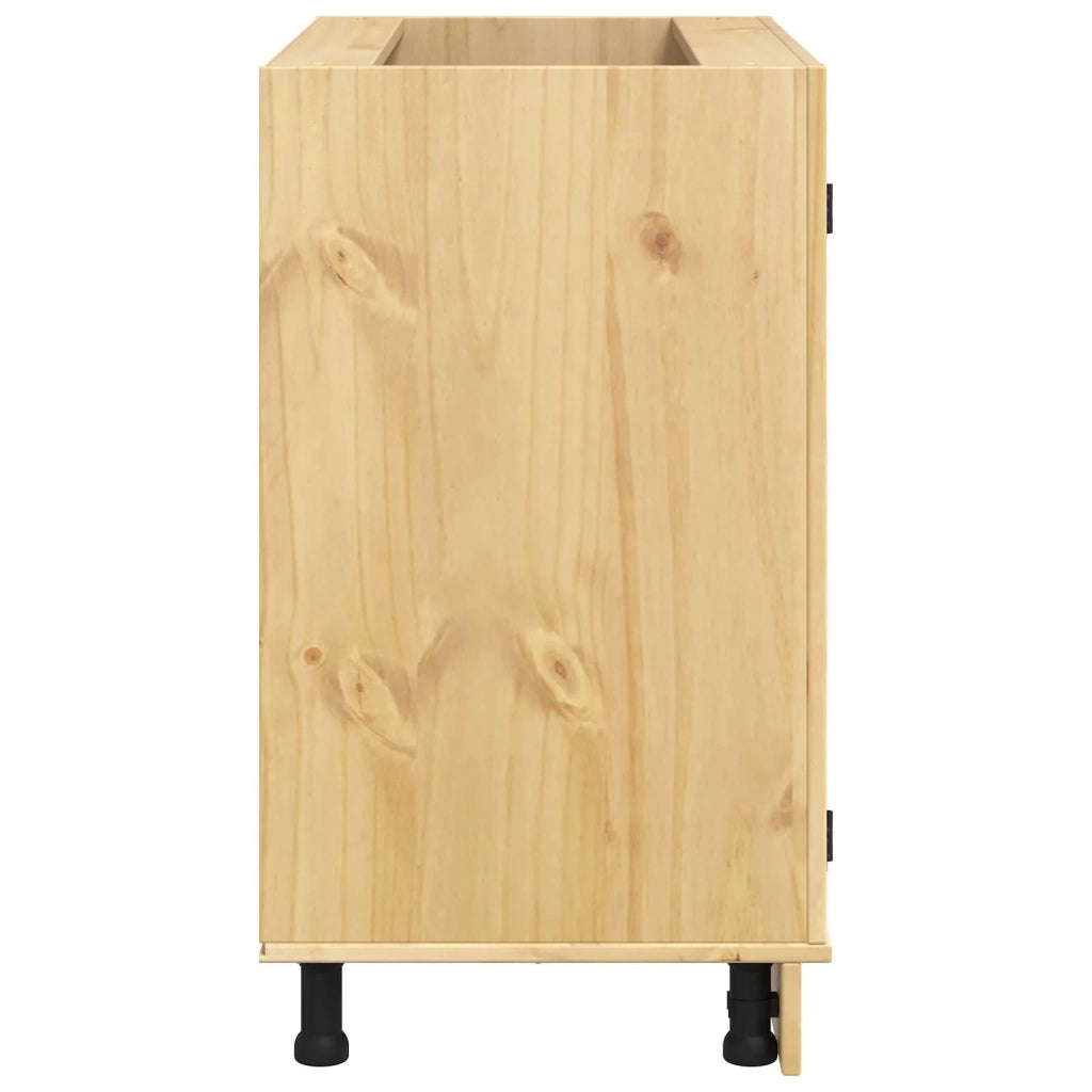 Mobiletto rettangolare moderno con ripiano 80 x 46 x 81,5 cm per uso interno ampio spazio di archiviazione in pino massiccio color miele 02_0058892