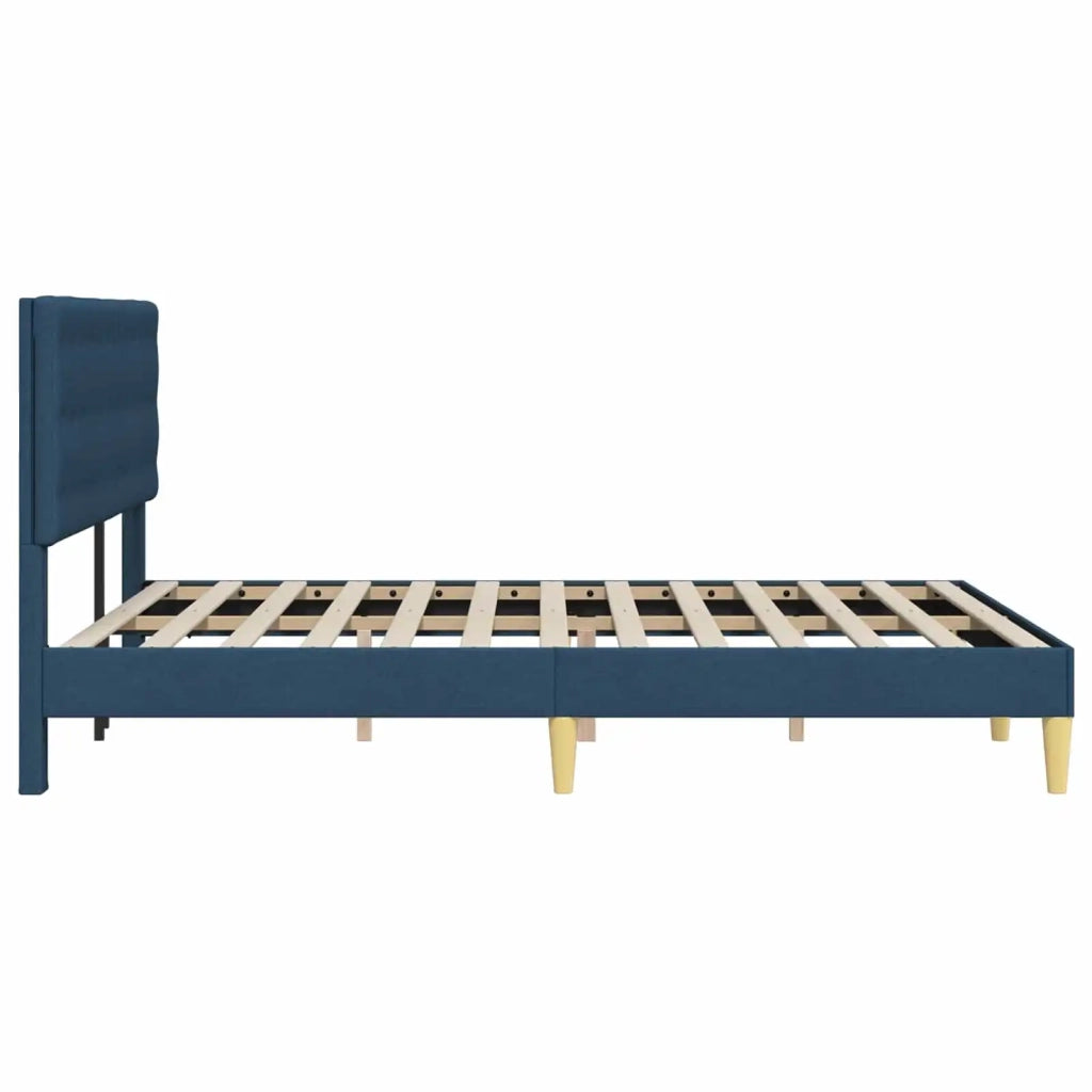 Letto matrimoniale | Letto per adulti | Struttura del letto con testiera Blu 120 x 200 cm Tessuto