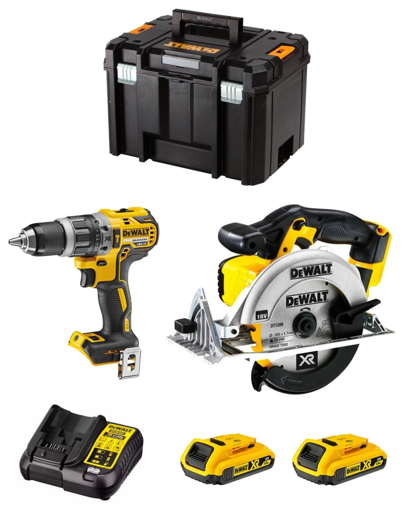 DeWALT Kit DWK201 (DCD796 + DCS391 + 2 x 2,0 Ah + DCB107 + TSTAK VI)