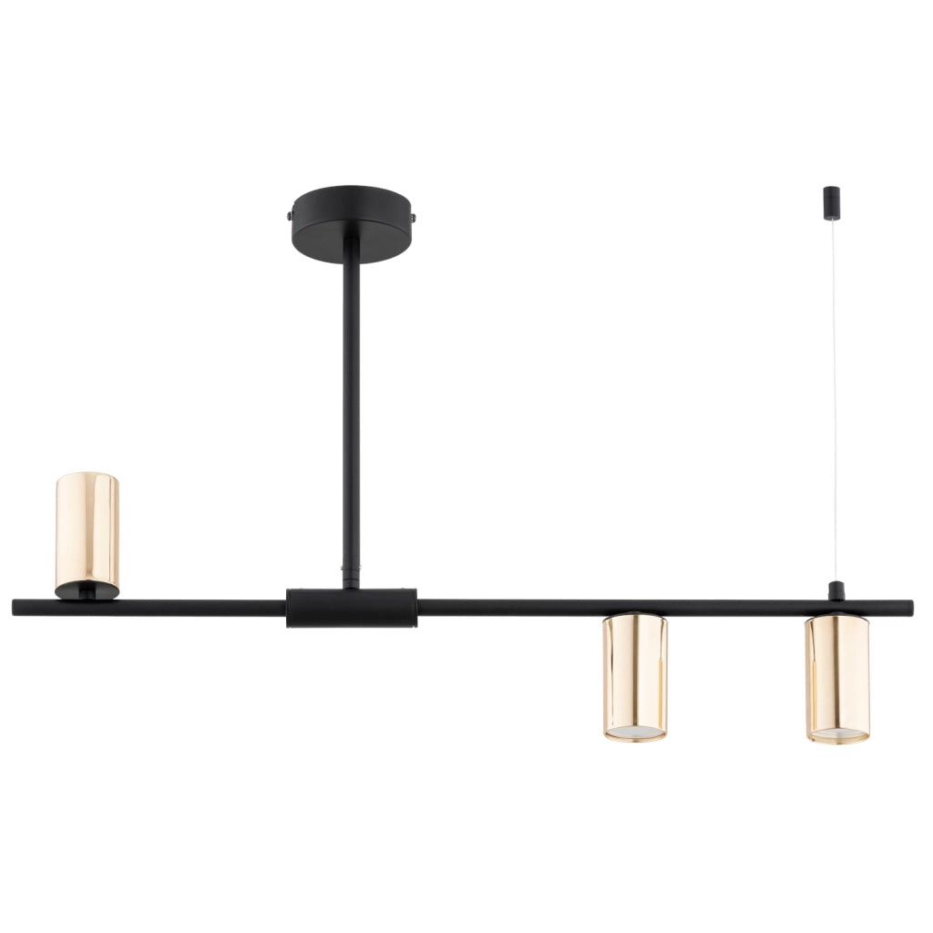 Lampada a sospensione moderna nera oro 5xGU10 Uranos
