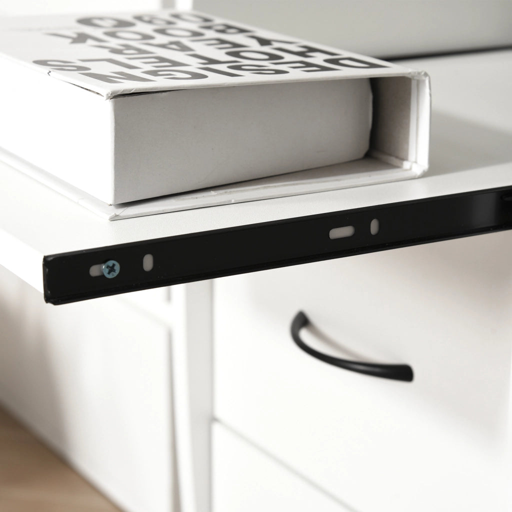 Scrivania per computer con cassetti ¨C Minimal ¨C bianco legno 120x55x85 cm