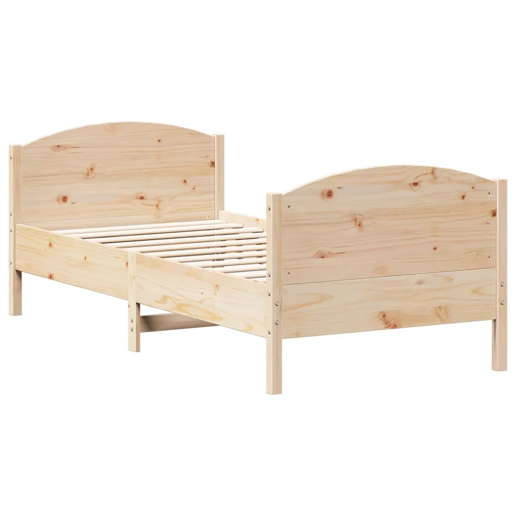 Letto singolo | Letto per adulti | Letto senza Materasso 75x190 cm in Legno Massello Pino