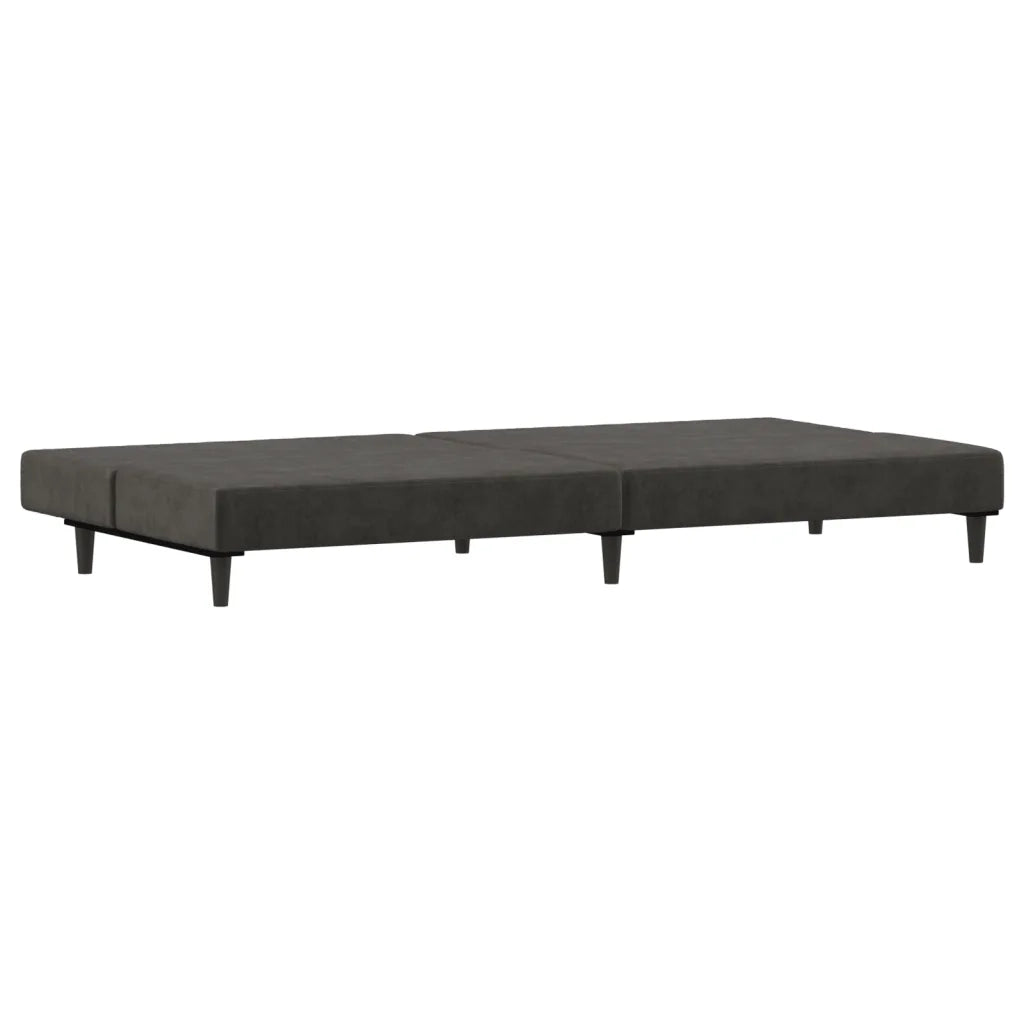 Divano letto | Sof¨¤ letto | Letto singolo a 2 Posti Grigio Scuro in Velluto