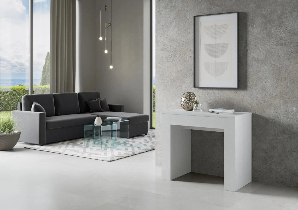 Consolle allungabile 90x49/307 cm Extra Bianco Frassino
