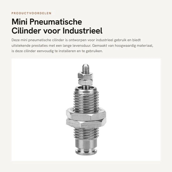 Cilindro Pneumatico Mini - 6/10/15mm Perforazione - 5/10/15mm Spazzolatura - Funzionamento Singolo - Esterno - Progettazione Professionale - Cilindro Pneumatico