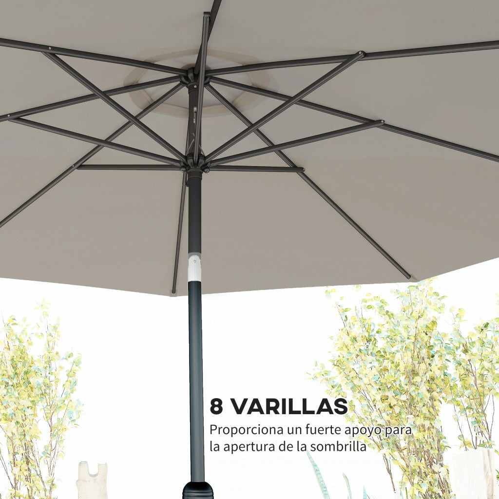 Ombrellone da Giardino con Manovella e Inclinazione ¨C Minimal ¨C Grigio 295x250 cm