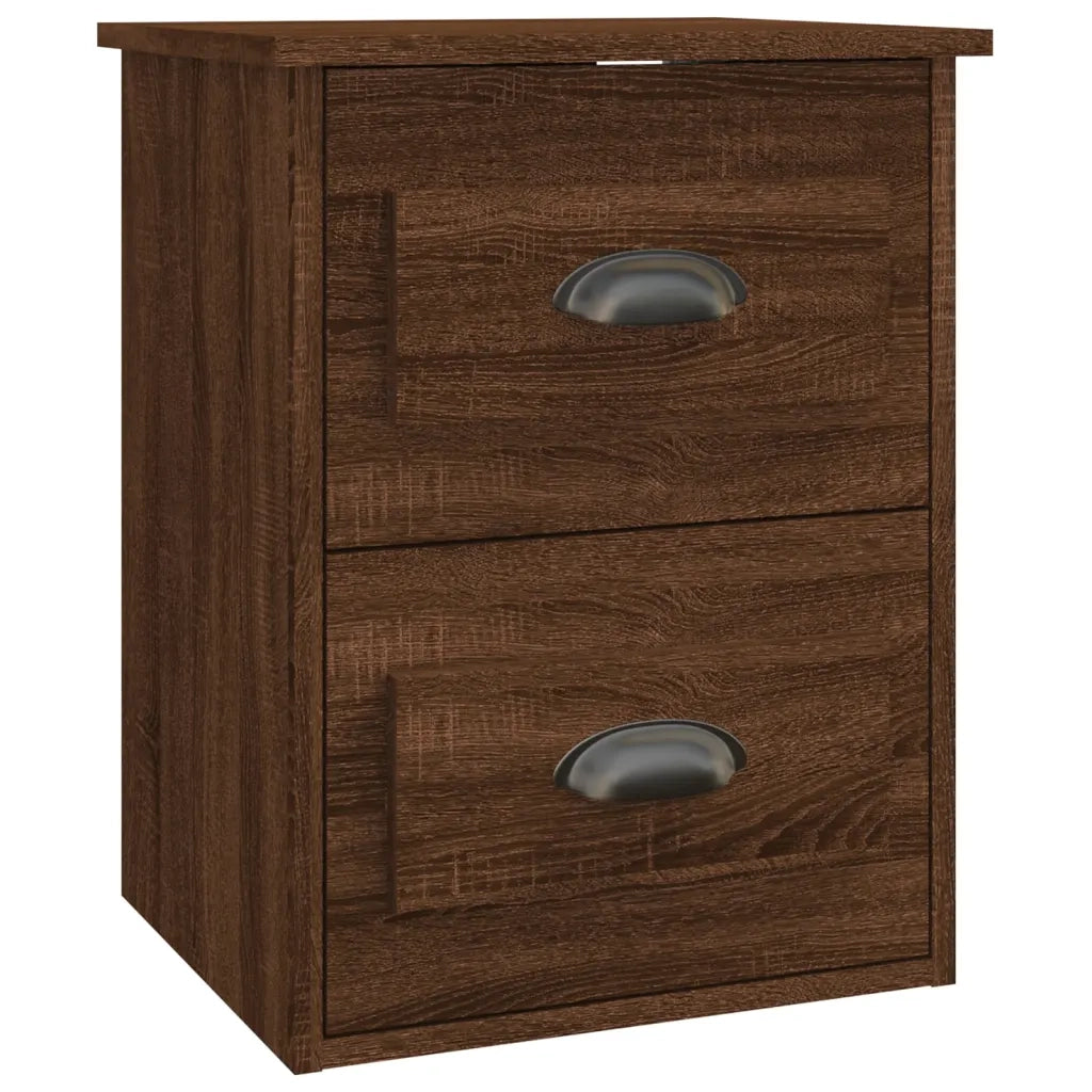 Comodini a Parete 2 pz Rovere Marrone 41,5x36x53 cm 816407