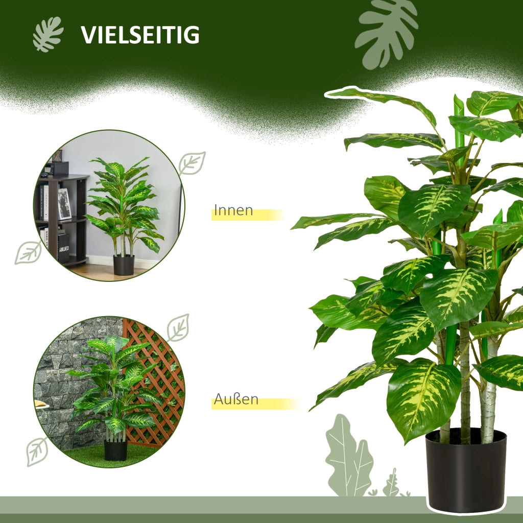 Pianta artificiale in resina con vaso in cemento ¨C Minimal ¨C Verde 95 cm