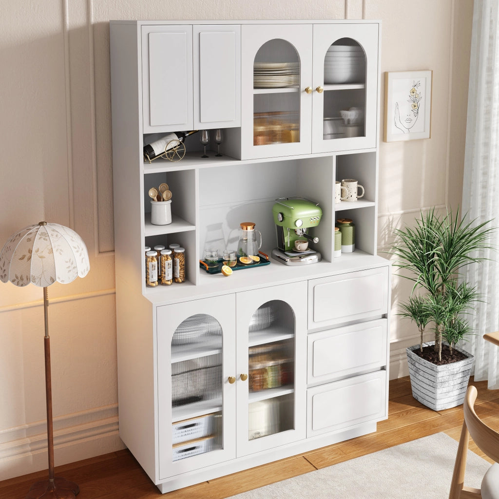 ARMADIO ALTO con LED APP 106x30x175 cm Bianco MDF