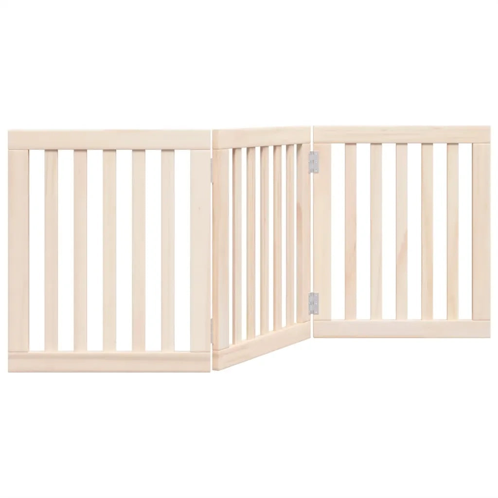 Cancelletto per cani pieghevole a 3 pannelli 150 cm in legno di pioppo 352236