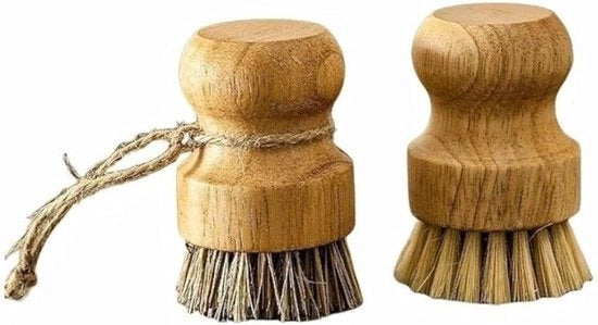 Set di Spazzole per Panni da Stiro in Legno - Set di Spazzole per Mani - 2 Pezzi