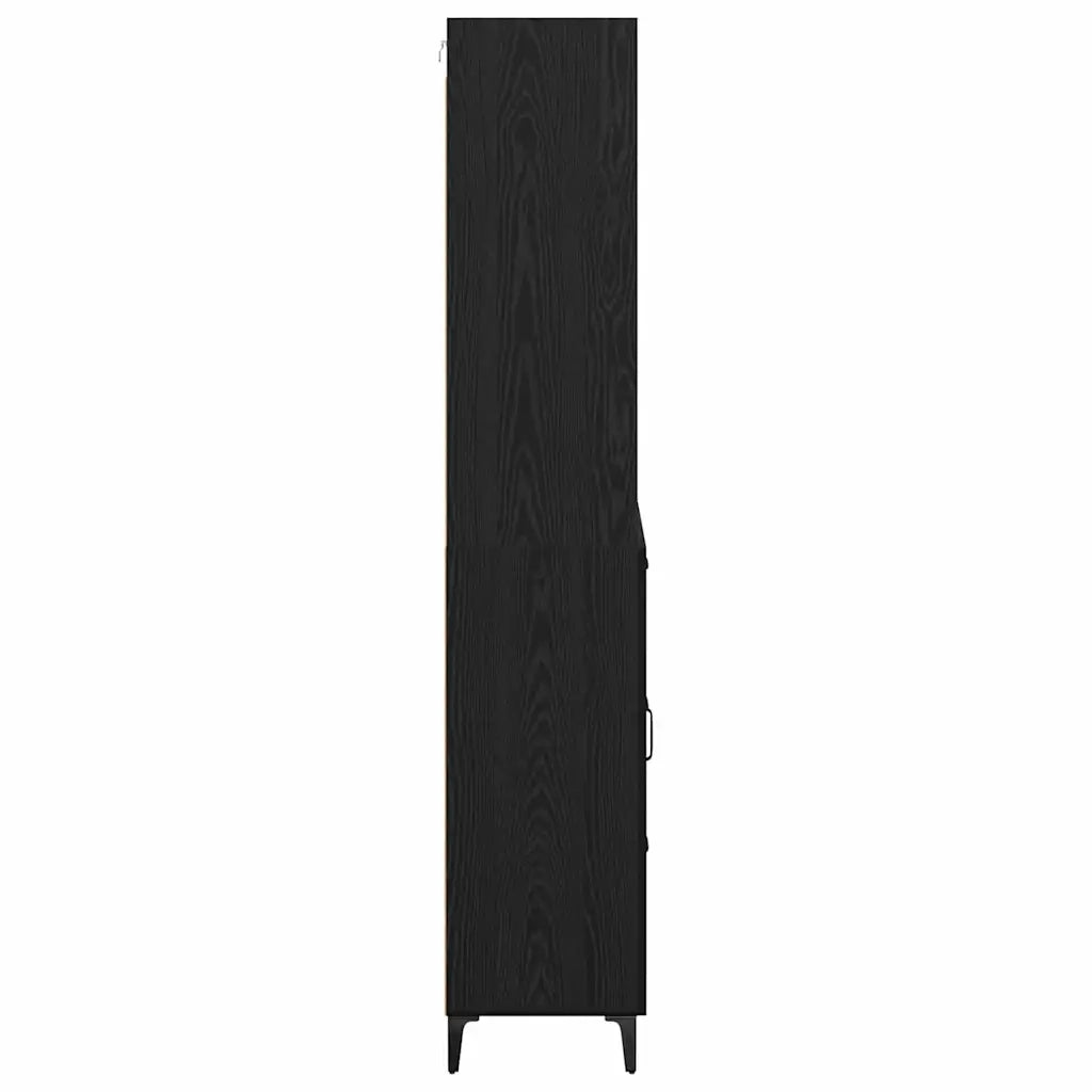 Credenza-Buffet-Armadio da cucina Rovere Nero 69,5 x 34 x 180 cm Legno multistrato 491978