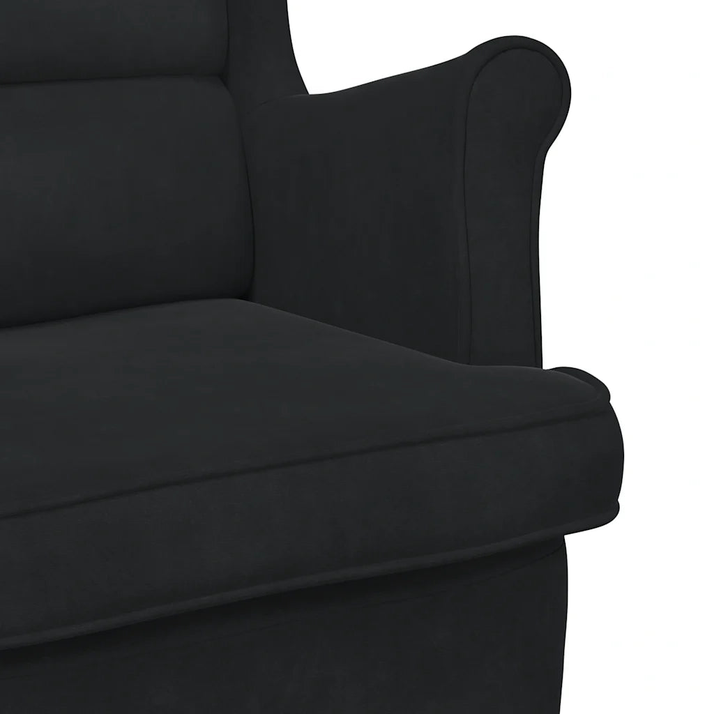Sedia a dondolo con schienale alto in velluto nero 329369