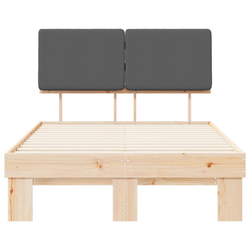Letto con Testiera Rivestita-Struttura Letto con Testiera Grigio scuro 120 x 200 cm 691842