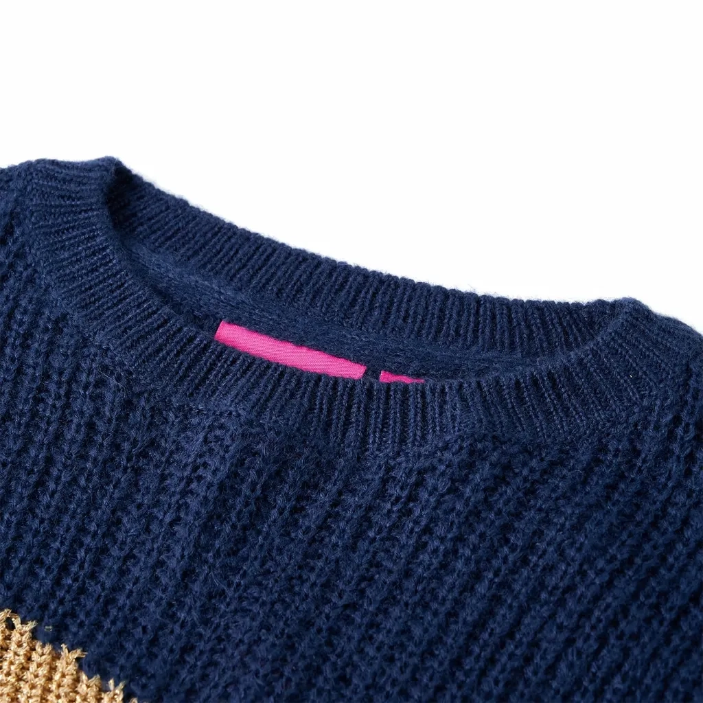 Maglione per Bambini Lavorato a Maglia Blu Marino 140