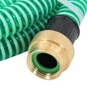 Tubo di Aspirazione con Raccordi in Ottone Verde 1,1" 5 m PVC 151042