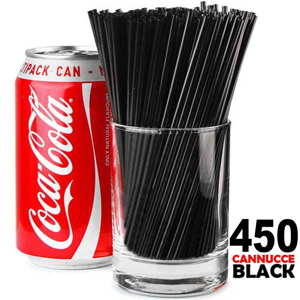 Trade Shop - Cannucce Bar Nere 450 Pezzi In Display Box Lunghezza 20cm Colore Nero Black -