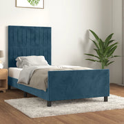 Giroletto senza Materasso Blu Scuro 90x200 cm in Velluto