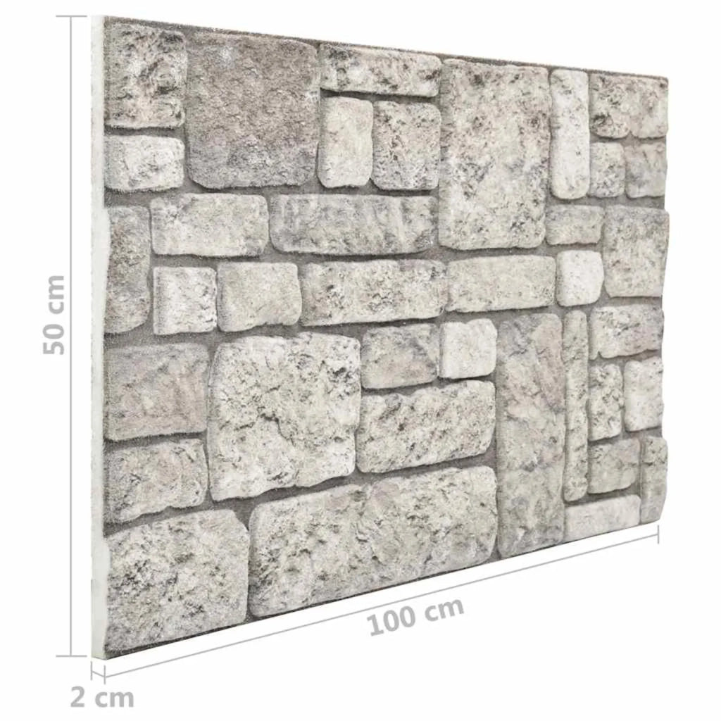 Pannelli da parete 10 pcs Grigio 100 x 50 cm Schiuma EPS 332929