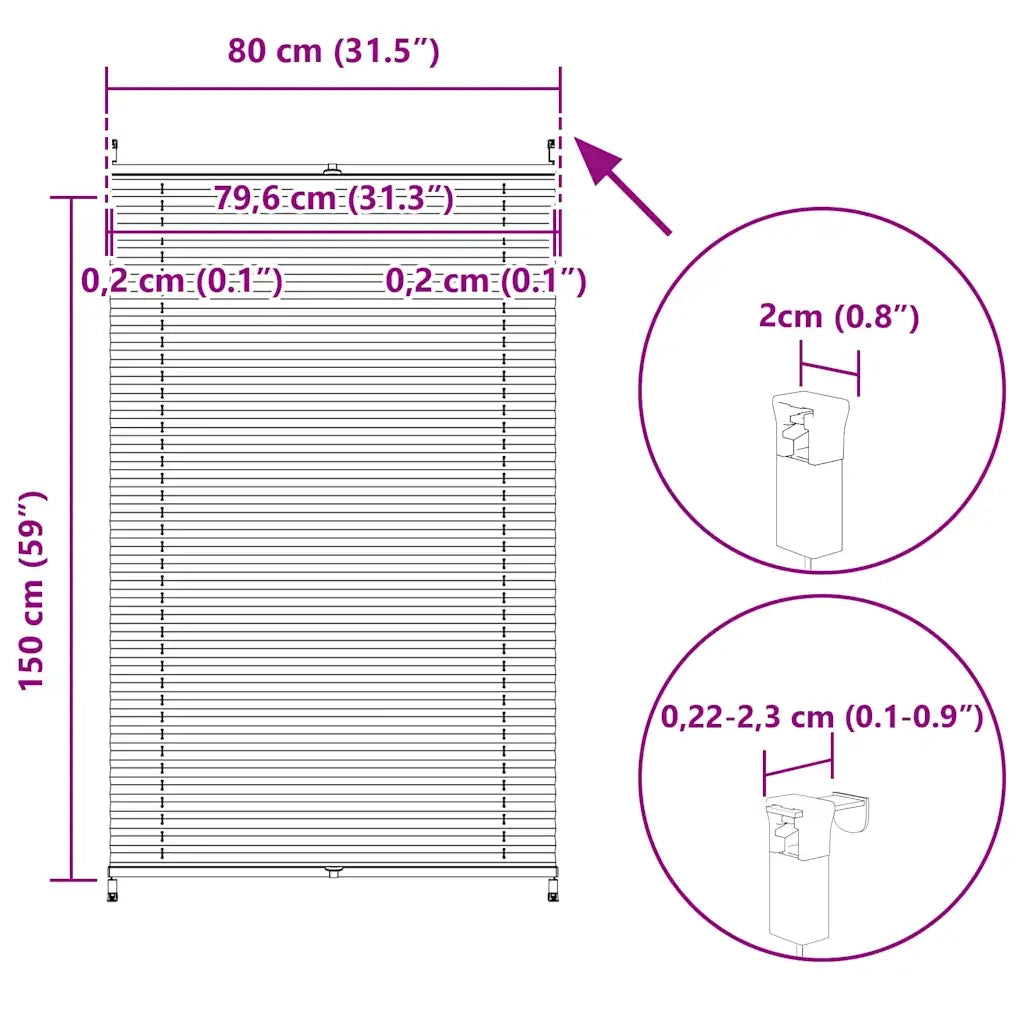 Tenda plissè 80x150cm Crema 240635