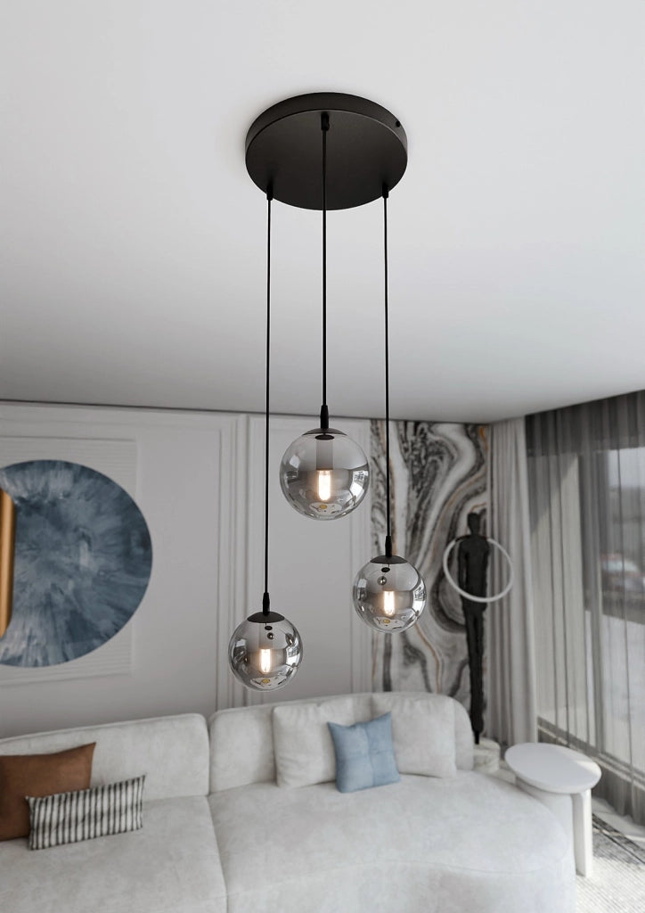 Lampadario Emibig Cosmo 3 E14 nero grafite Premium