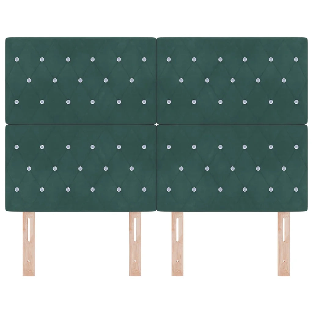 Testiera LED con strisce LED Verde Scuro 144 cm Velluto 3338363