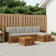 Set di divani da esterno 6 pcs Naturale e Grigio Chiaro 3384262