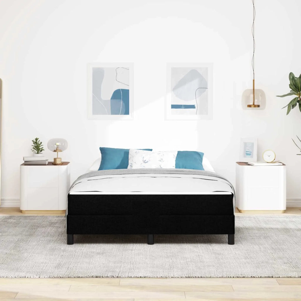 Letto a molle con materasso Nero 160 x 200 cm Tessuto 3398502