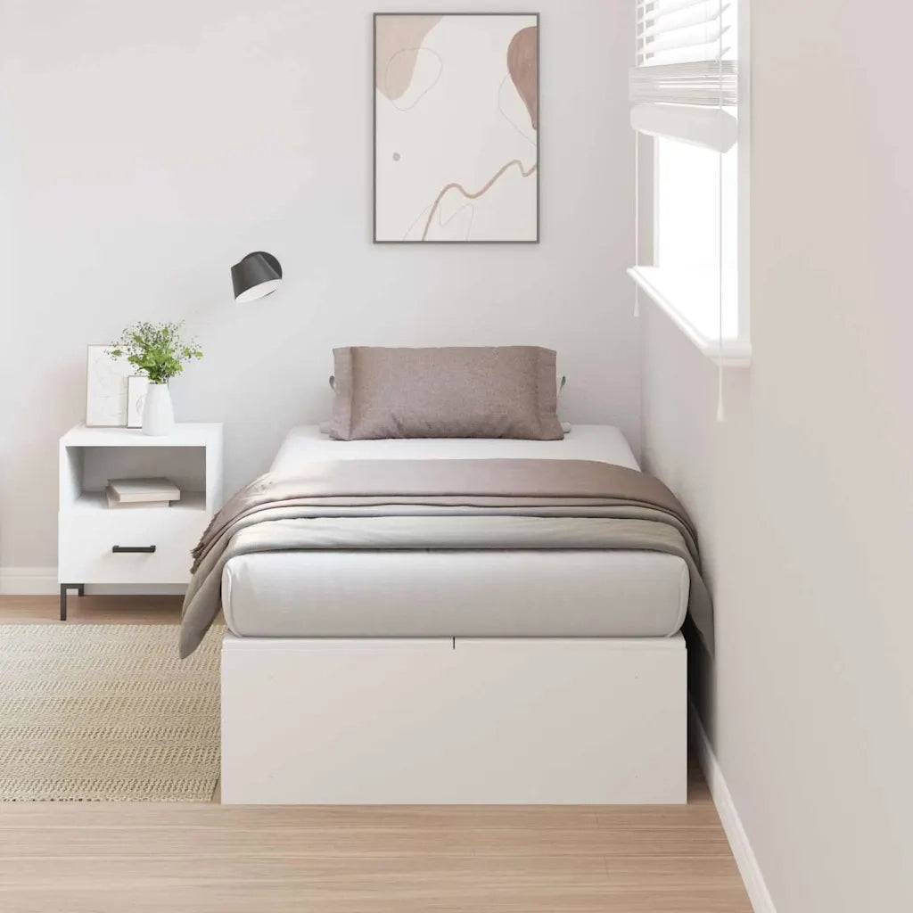 Struttura letto con contenitore Bianco 100 x 200 cm 3335349