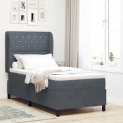 Letto a molle con materasso Grigio scuro 200 x 100 cm Velluto 3340863