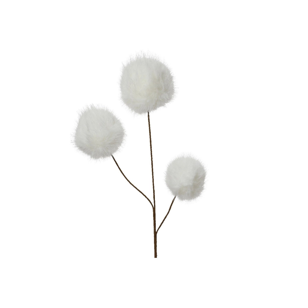 Stelo 3bulbi di pelliccia bianco H70cm