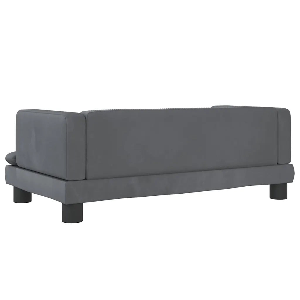 Divano per Bambini-Sofa-Divanetto Grigio Scuro 80x45x30 cm in Velluto