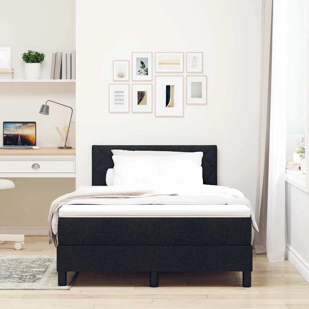 Letto a molle con testiera Nero 120 x 190 cm Tessuto 3338750