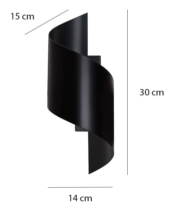 Applique Emibig Spiner nera in metallo 1xG9 8W 30x14cm