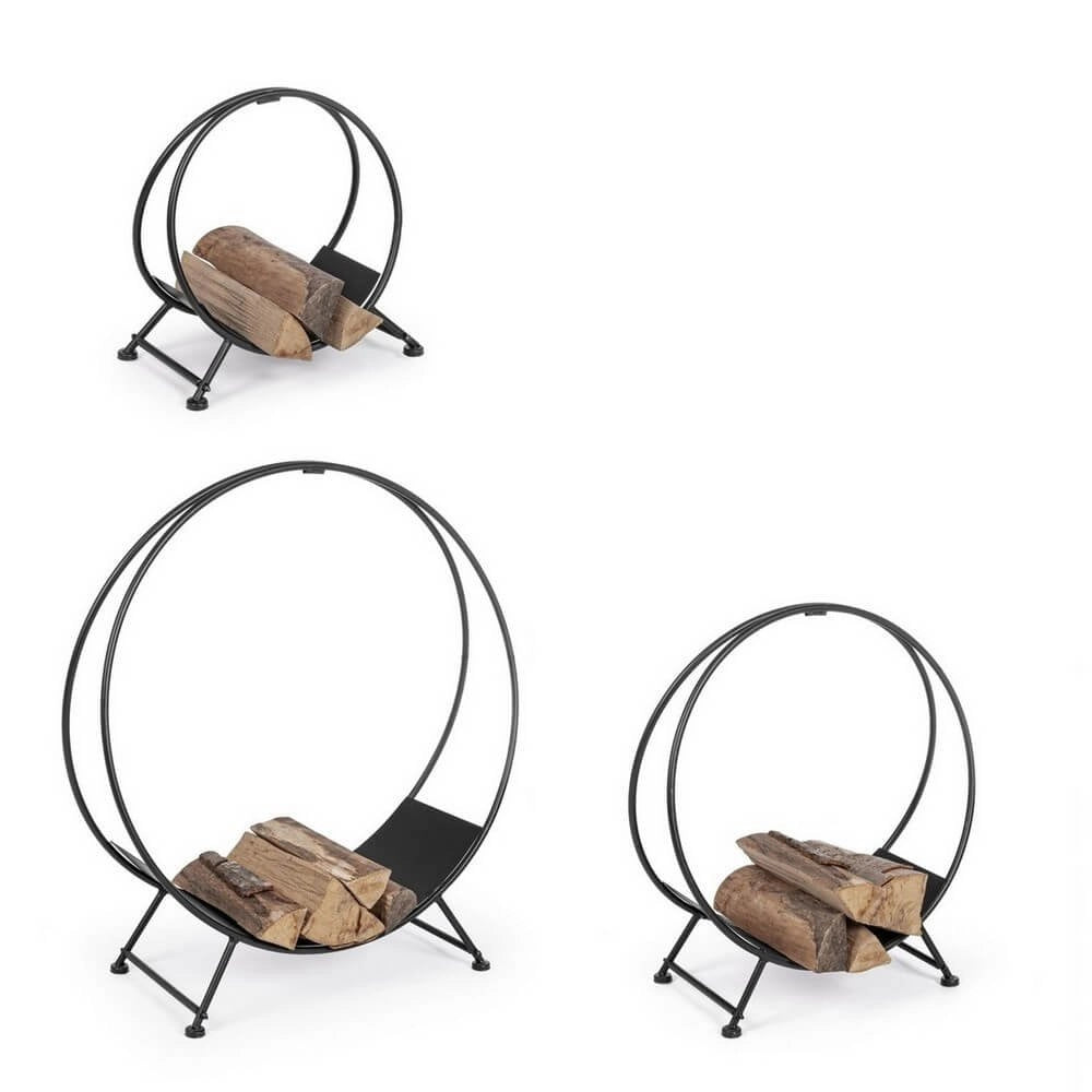 Braciere Acciaio Nero Moderno da Interno 70xH38 cm - ARVEN