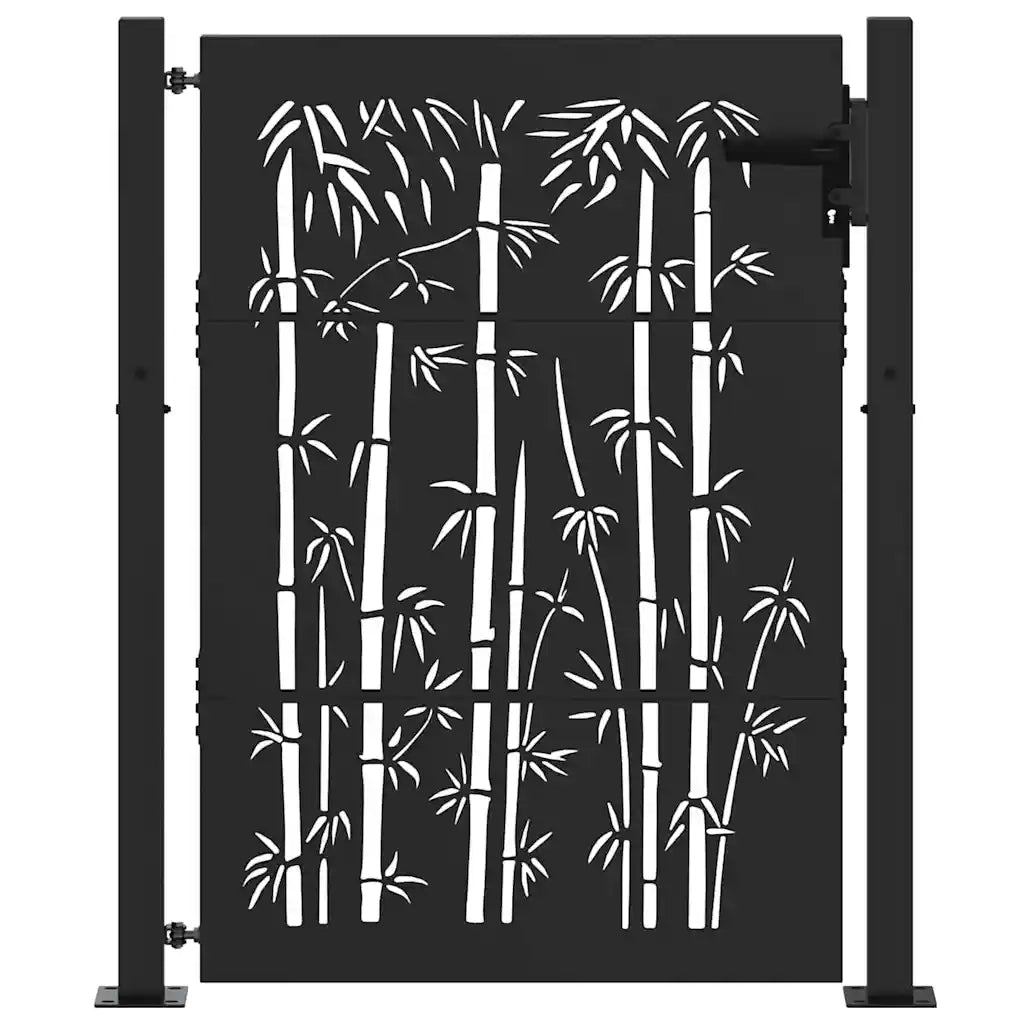 Cancello da giardino con blocco Nero 110 x 130 cm 42015895