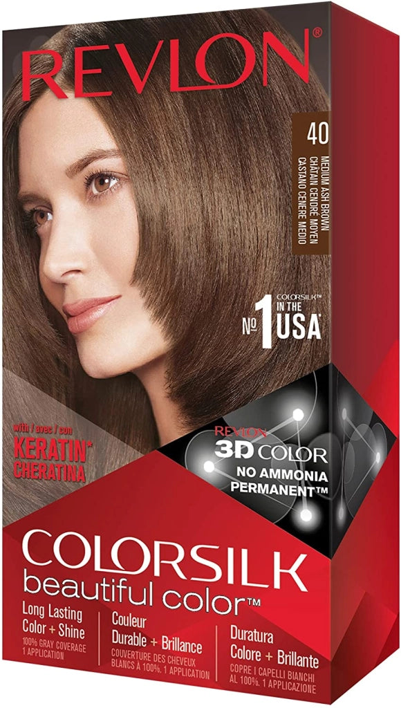 REVLON COLORAZIONE PERMANENTE COLORSILK N 40 MEDIUM ASH BROWN