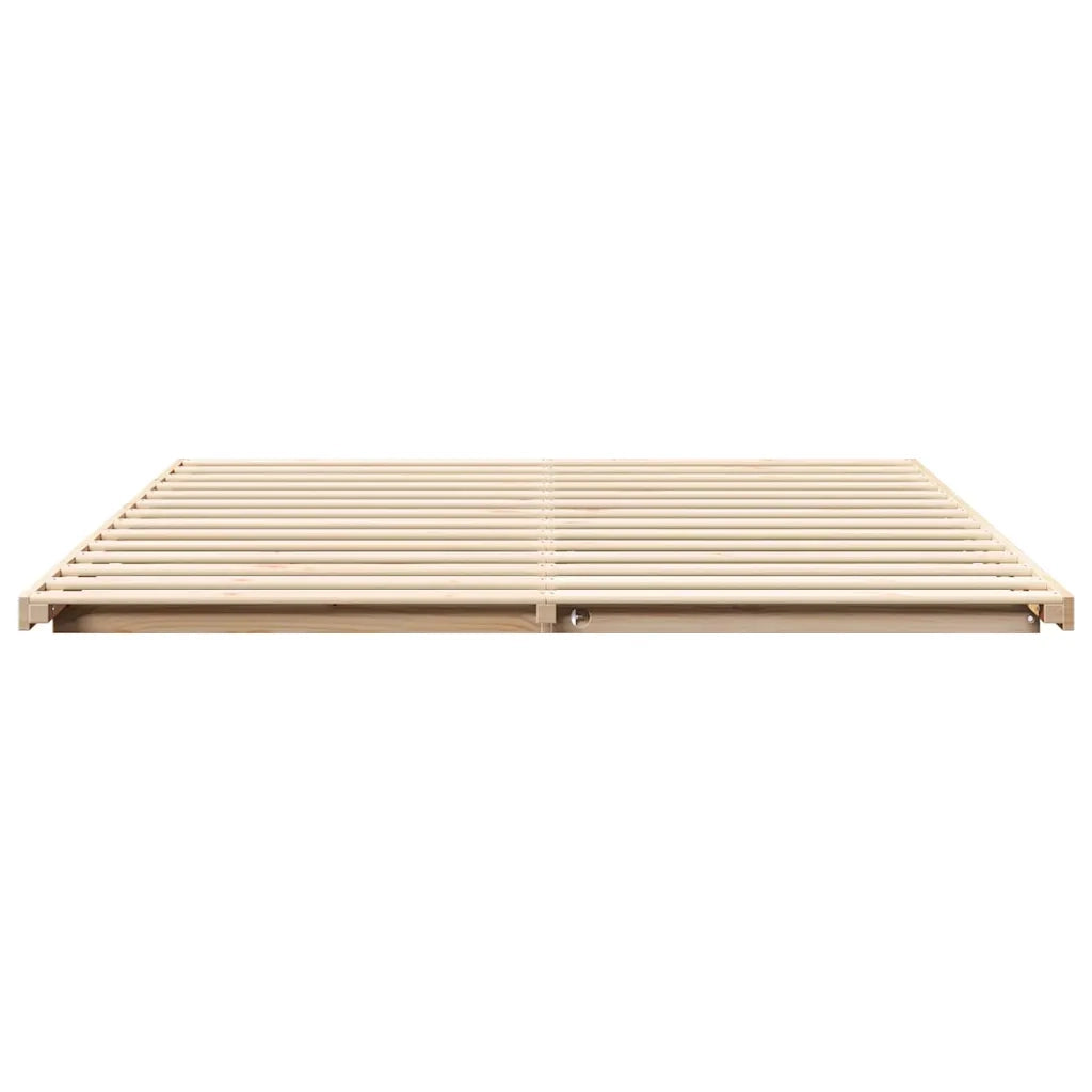 Struttura del letto Marrone 200 x 210 cm Pino massello 873118
