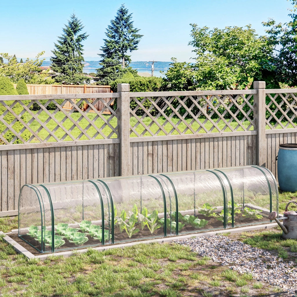 Serra a Tunnel Giardino ¨C Xylo ¨C Acciaio PVC Impermeabile Anti UV 4 Porte 395x100x80cm