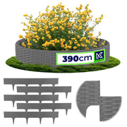 Bordura per prato KADAX, recinzione a palizzata per giardino, recinzione carrabile, grigia, 390 cm, 5 pezzi