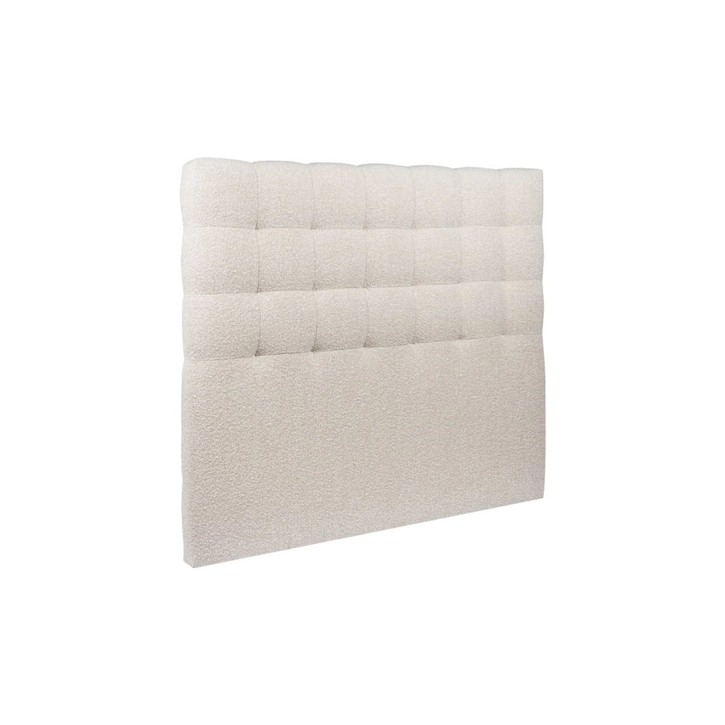 Letto 150x190 cm con testata imbottita - tessuto bouclé