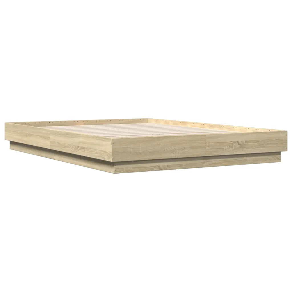 Letto matrimoniale | Letto per adulti | Giroletto Rovere Sonoma 150x200 cm in Legno Multistrato
