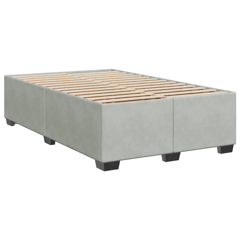 Giroletto a Molle con Materasso Grigio Chiaro 120x200cm Velluto 3290876