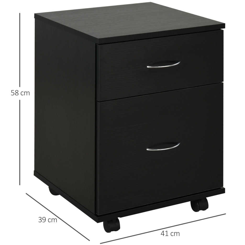 Cassettiera con Ruote ¨C zephmum ¨C Legno Nero 60x40x80