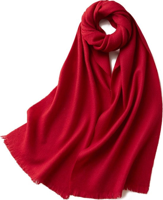 Sfoderia calda e morbida sciarpa in lana unisex (32x190cm) - rosso