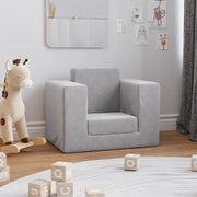 Divano per Bambini Grigio Chiaro in Morbido Peluche 4104803