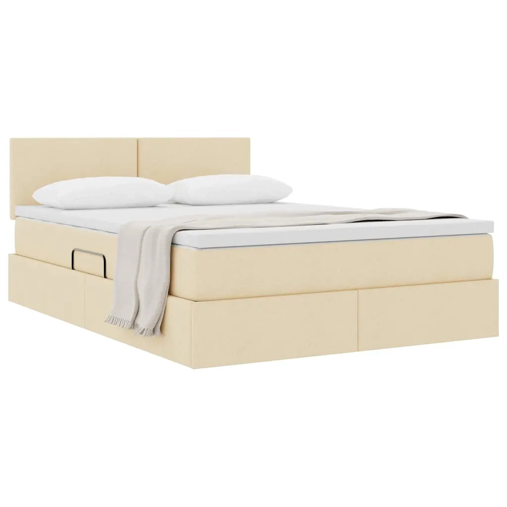 Letto con contenitore e materasso Crema 140 x 190 cm 3370447