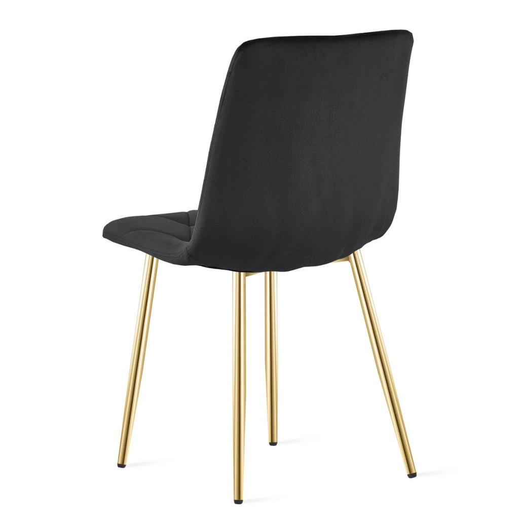 Sedia Libra in Velluto Nero con Gambe Oro